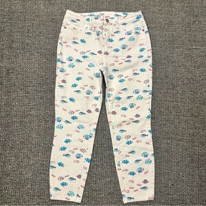 Talbots High-Waist Fish Print Jegging Crop Jeans